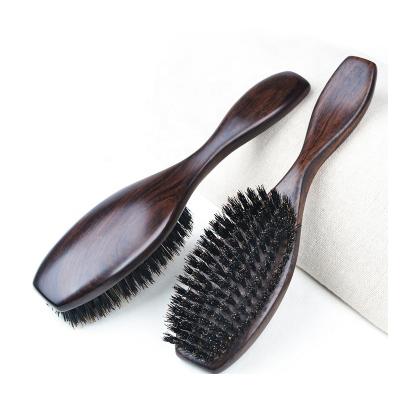 China Natural wood hair brush factory supply wooden hair comb storqge direct hair brush curved for sale