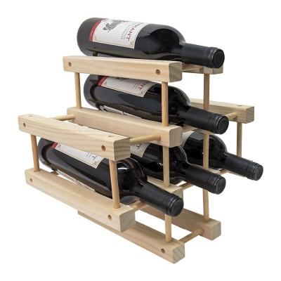 China 2021 Other Popular Wholesale Wooden And Metal Unmounted Wine Racks 8 Wine Bottle Racks For Gift for sale