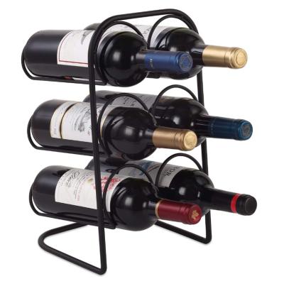 China Iron OEM ODM 6 Bottle Metal Countertop Wine Storage for sale