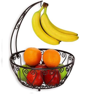 China Good quality viable hot selling fruit basket bowl with banana tree hanger holder for sale