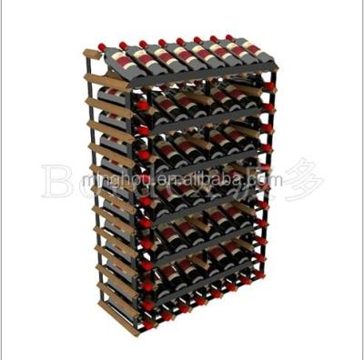 China 62 Bottle Display Stand Wine Rack Wooden Metal Cellar Wine Racks for sale