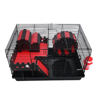 China Factory Wholesale Breathable Pet Houses Small Plastic Animal Cage 2 Layer Luxury Hamster Cage for sale