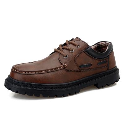 China New Rubber Men's Casual Leather Shoes Step Up Fashion Soft Bottom Comfortable Soft Shoes for sale