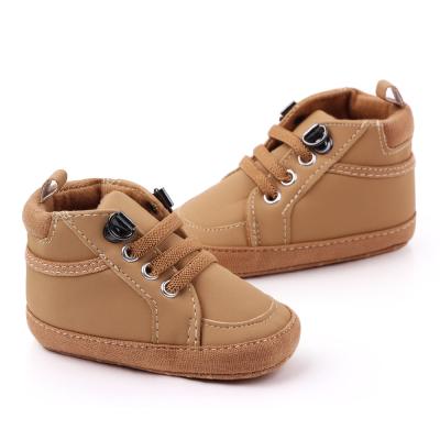 China PU New Arrival Baby Boy Flat Soft Boots Newborn Shoes Dress Baby Walking for sale