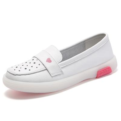 China CUSHIONING flexible flat casual high top white shoes nurse shoes for sale