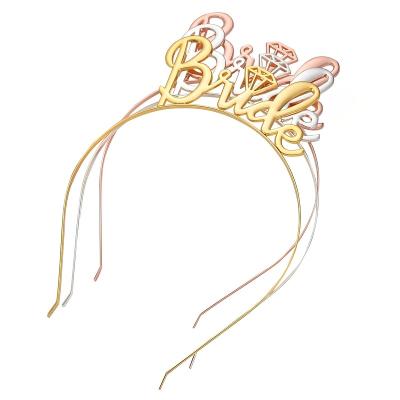 China Zinc Alloy Bride Headband Bride To Be Crown Elegant Tiara Hair Decoration Bride Headpiece To Wedding Bridal Shower Bachelor Party Headpiece for sale