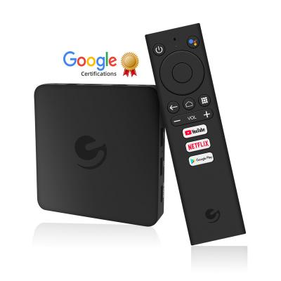 China High Quality Fast Delivery USB 2.0 Internet STB xangshi Google ematic Certified Android TV Box with Voice Google Assistant Remote for sale