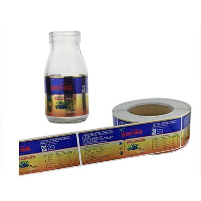 China Waterproof Master Packaging Sticker Label Custom Printing For Milk Bottle And Dairy Products Packaging for sale