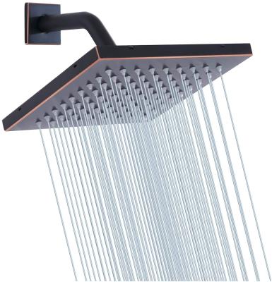 China With diverter 8 inch rainfall silicone self-cleaning spout square stainless steel high pressure shower head for sale