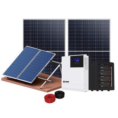 China Cost of 5Kw Solar Power System 2Kw 4Kw 10Kw Home Solar Panel Kit 10kva Inverter Solar Power Home Hybrid System for sale