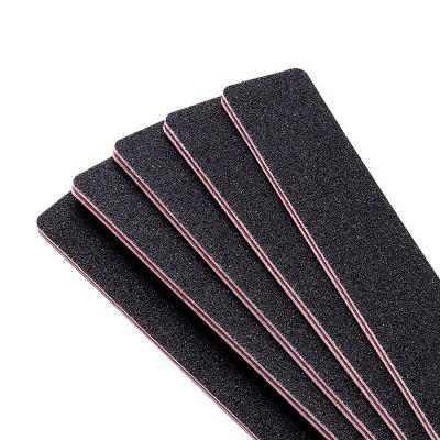 China Good Quality Nail Care Nail File 180/240 Black Emery Board With Logo Sand Paper White Nail Files for sale