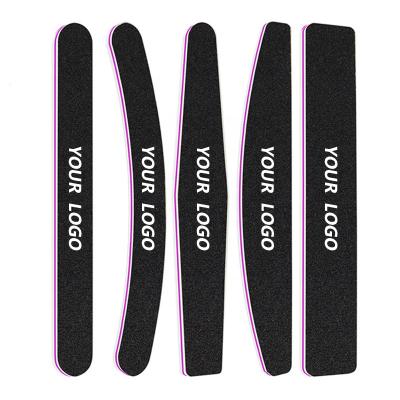 China Good quality sponge nail file and pad set with custom logo private label durable nail files in black color for sale