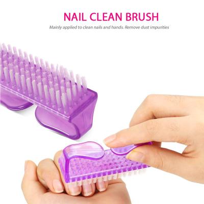 China Finger Plastic Nail Brush Clean Nail Scrub Art Dust Cleaning Brush Cleaner for sale