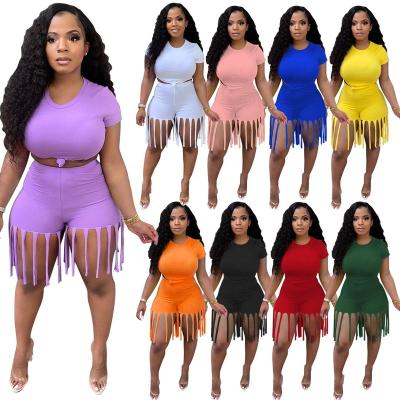 China TaoYan Breathable High Quality Women Plus Size Women Clothing Solid Color Two Piece Set 5xl Shorts for sale