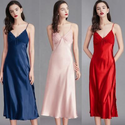 China TaoYan QUICK DRY Night Robe Plus Size Long Robe Women's Pajamas Pure Silk Sleepwear for sale