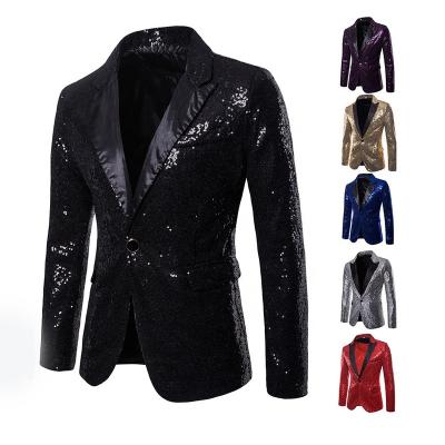 China TaoYan Breathable Sequin Black Blazer Men Fashionable Suits for sale