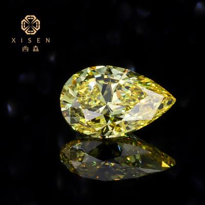 China New Real Yellow Pear Rings Necklace Earrings Jewelry Loose Diamond 1ct IGI Certified Synthetic CVD HPHT Lab Grown Diamond For Making Jewelry for sale