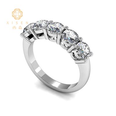 China Romantic Luxury Jewelry 9K/14K/18K White Gold Ring Round Shape Diamond 0.7ct For Wedding Woman Rings Factory Price for sale