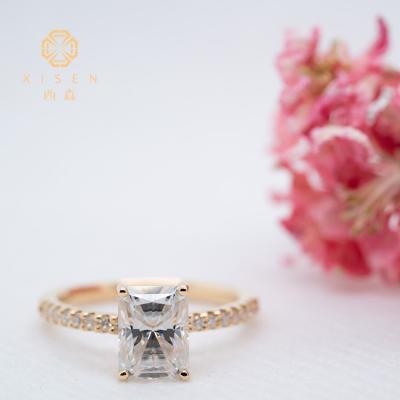 China Romantic Fine Shape Diamond Man Ring For Sale 18K White Gold Wedding Jewelry 18K White Gold Cushion Diamond Ring Real HPHT Cushion Fancy Lab Developed for sale