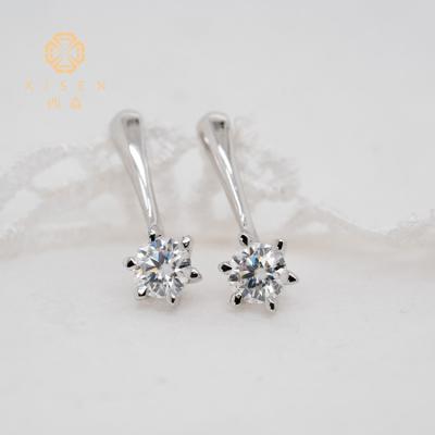 China Office/Beautiful Earrings HPHT Diamond Earring Pendant With Round Lab Developed Real Diamond Wholesale Sales Synthetic Career Woman Jewelry for sale