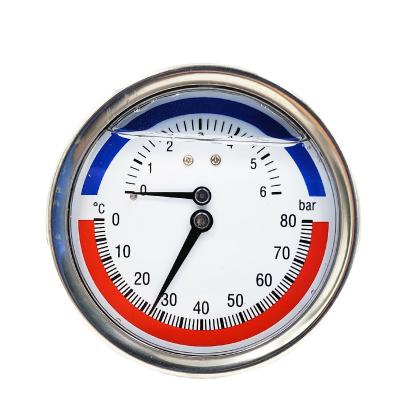 China Beco 80mm Stainless Steel Case Thermometer Pressure and Temperature Measurement for sale