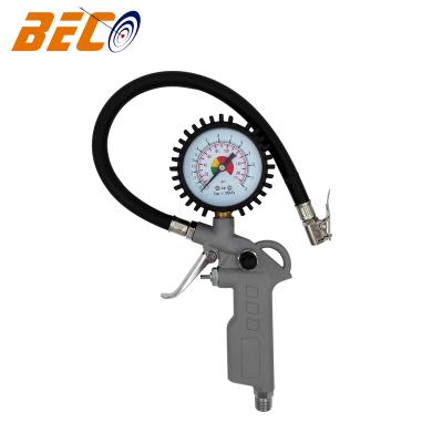 China Car Beco Tire Inflator with Heavy Duty Pressure Gauge Air Chuck with Gauge for Air Compressor Tire Inflator for sale