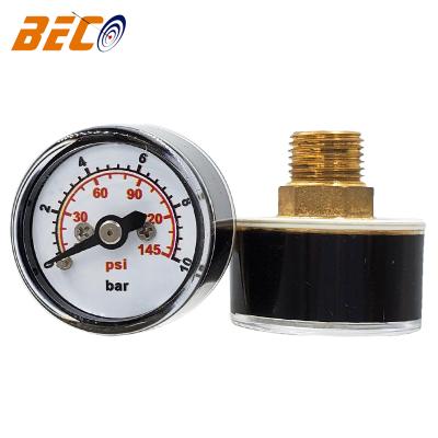 China BECO stainless steel case 1 inch 10bar mini air pressure gauge with ABS plastic case, mini pressure gauge gauge for sale