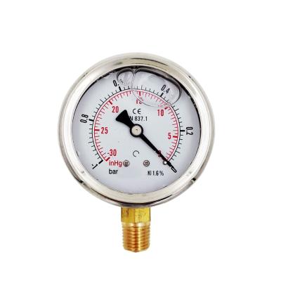 China Stainless Steel Case Beco Glycerin Filled Stainless Steel Pressure Gauge, Safety Glasses, Oil Filled Pressure Gauge, Pressure Gauge for sale