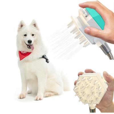 China Sustainable Custom Pet Bathing Tool Eco Friendly TPR Pet Shower Sprayer For Dogs Pet Brush for sale