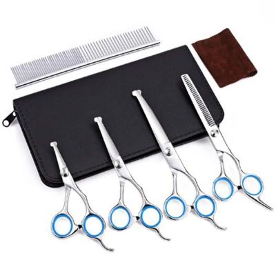 China MAHOO Viable Dog Curved Professional Pet Grooming Thinning Scissors Set Pet Hair Scissors Pet Face Scissors for sale