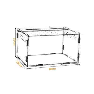 China MAHOO Viable Clear Mini Reptile Greenhouse Acrylic Cage With LCD Thermometer for sale