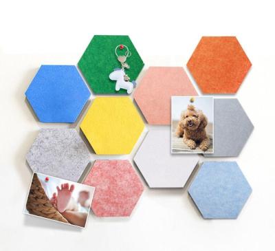 China Cheap price interior interfacing 100% polyester hexagon acoustic sound felt panel for wall and ceil for sale