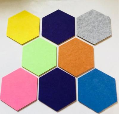 China China Supplier Modern Hexagon Insulation Wall Panel Acoustic Sound Absorbing Panel Polyester Felt for sale