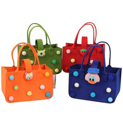 China Environmental protection handbag, cartoon decorative felt, baby diaper storage bag, small shopping bag can be printed logo pattern for sale