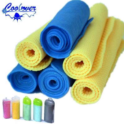 China Viable Printing PVA Synthetic Chamois Cloth,Chamois Towel,Wipeing Cleaning Magic Blue Size 43x32x0.2cm Thick Car Chamois Cloth 16x12in for sale