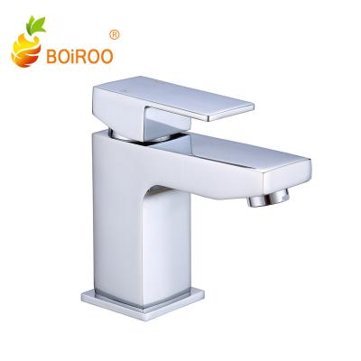 China BOiROO Square Hot Medium Hole Faucets Taps Hot Cold Medium Hole Metered Single Handle Bathroom Kitchen Sink Faucet Drip Catcher Faucet for sale