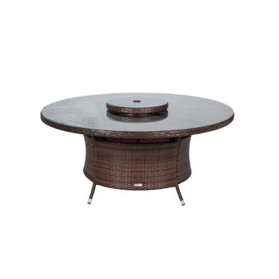 China Traditional Good After Sale Survice Furniturelarge Round Dining Table Made Of Aluminum Wicker Glass for sale