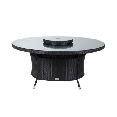 China Traditional China Well Made Dark Chocolate Aluminum Wicker Large Round Dining Table for sale