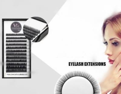 China Natural Good Quality Long Density Double L LC LD M O C D Curve Flat Slit Tip Ellipse Eyelash Extensions Different Volume In Private Label for sale