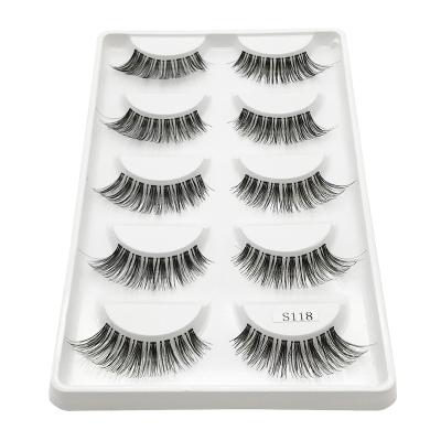 China Wholesale Natural Long 5 Pairs Silk Eyelashes Synthetic Multi Pack False Eyelashes 5 Pairs Synthetic Lashes False Eyelashes Each Pack for sale