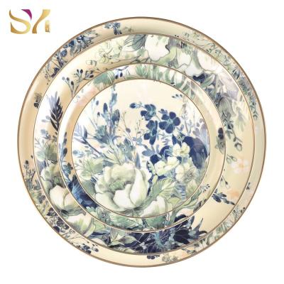 China Sustainable Style Concrete Bone China Ceramic Dinner Dish Sets , Dinnerware Set for sale