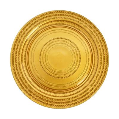 China SY Viable Wedding Decorating Cheap Wholesale Gold Charger Glass Dish for sale