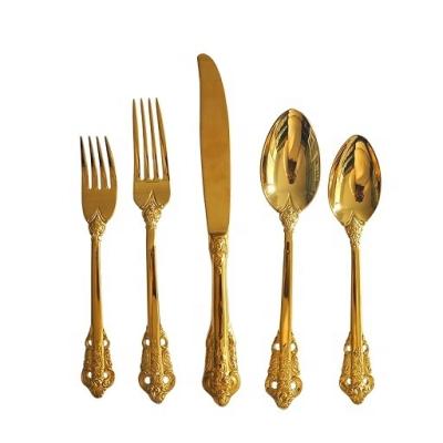 China Sustainable Bulk Gold Flatware Set Gold Flatware Set Flatware Silverware Set for sale