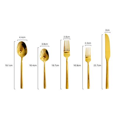 China Sustainable Gold Modern Flatware Set Stainless Steel Gold Flatware Set For Wedding for sale