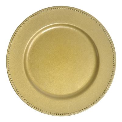 China Gold Charger Reusable Wholesale Supply Cheap Reusable Wedding Plastic Dishes For Party for sale