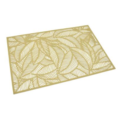 China Sustainable Hot Sale Rectangle Dinner Mat PVC Table Mat Hollow Place Mat Eco-friendly for sale