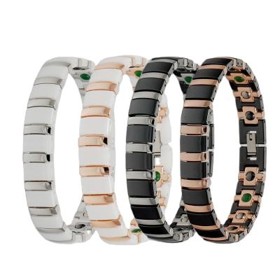 China Office/Career Health Inox Korea Germanium Jade Magnetic Energy Jewelry Ceramic Far Infrared Bracelet for sale