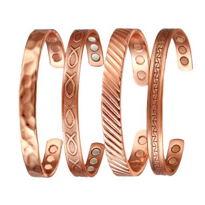 China Arthritis CLASSIC Magnetic Copper Wholesale Copper Bangle Inox Magnetic Bracelet for sale