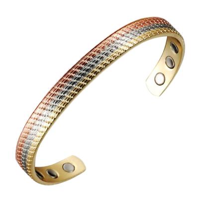 China ALLOY Energinox Large 2 Engraved or 6pcs Neodymium Magnet Magnetic Copper Bracelet Wholesale for sale