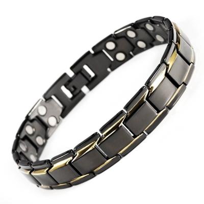 China Metal Inox 4 in 1 Magnetic Therapy Ion Energy Negative Best Golf Men's Stainless Steel X Negative Bracelet Custom Power for sale